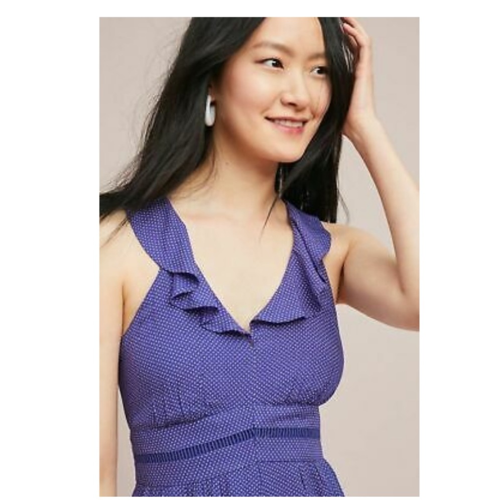 Maeve by Anthropologie Justine Blue Jumpsuit 6 - Picture 2 of 15